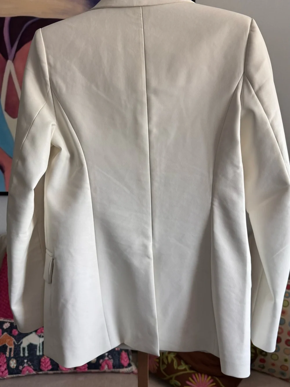 Pistola Joni Ivory Faux Leather Double-Breasted Blazer Size XS